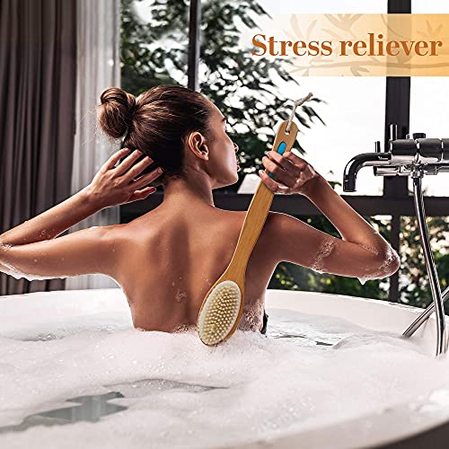 Bamboo Back Scratcher and Shower Brush - Extra Long Wooden Itch Relief Tool -...