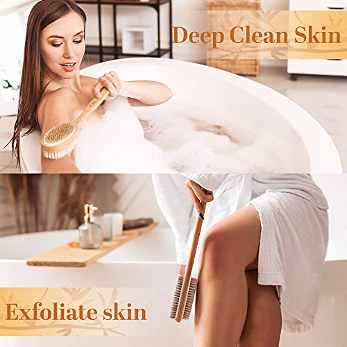 Bamboo Back Scratcher and Shower Brush - Extra Long Wooden Itch Relief Tool -...