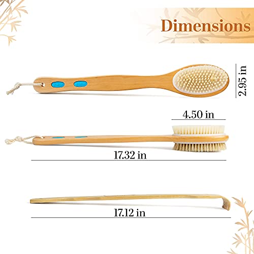 Bamboo Back Scratcher and Shower Brush - Extra Long Wooden Itch Relief Tool -...