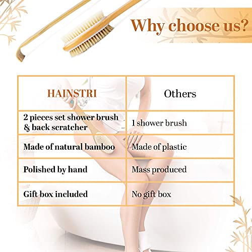 Bamboo Back Scratcher and Shower Brush - Extra Long Wooden Itch Relief Tool -...