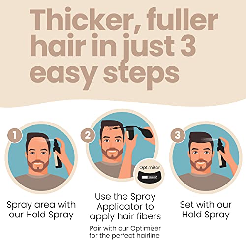 Hair Illusion Dark Brown Real Hair Fibers for Thinning Hair - 100% Natural Te...