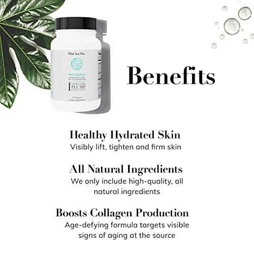 Hair La Vie Phytocera Dry Skin Supplement for Women - Phytoceramides for Agin...