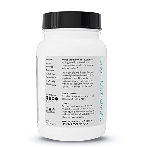 Hair La Vie Phytocera Dry Skin Supplement for Women - Phytoceramides for Agin...