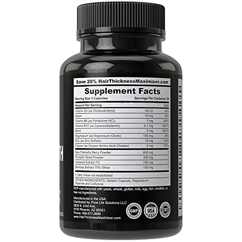 Natural Hair Growth Vitamins by Hair Thickness Maximizer - Hair Regrowth Vita...