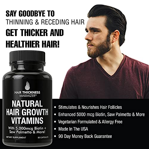 Natural Hair Growth Vitamins by Hair Thickness Maximizer - Hair Regrowth Vita...