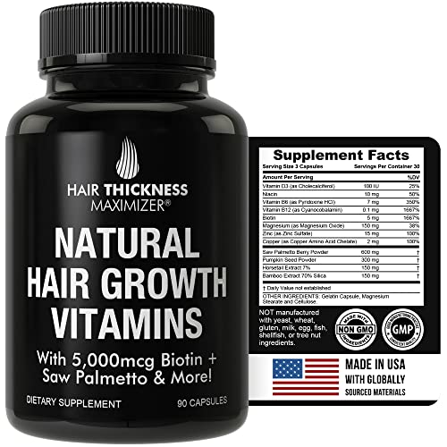 Natural Hair Growth Vitamins by Hair Thickness Maximizer - Hair Regrowth Vita...