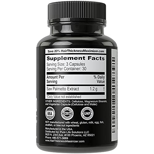 Saw Palmetto for Women and Men Hair Loss. Extra Strength Vitamin Treatment De...