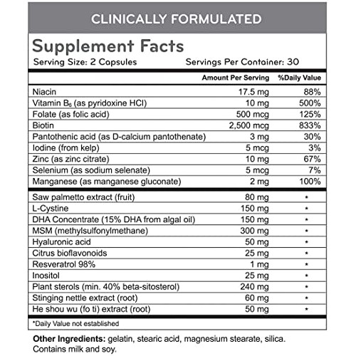 HairMax Hair, Skin & Nails Dietary Supplement for Women & Men. Promotes hair/...