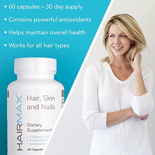 HairMax Hair, Skin & Nails Dietary Supplement for Women & Men. Promotes hair/...