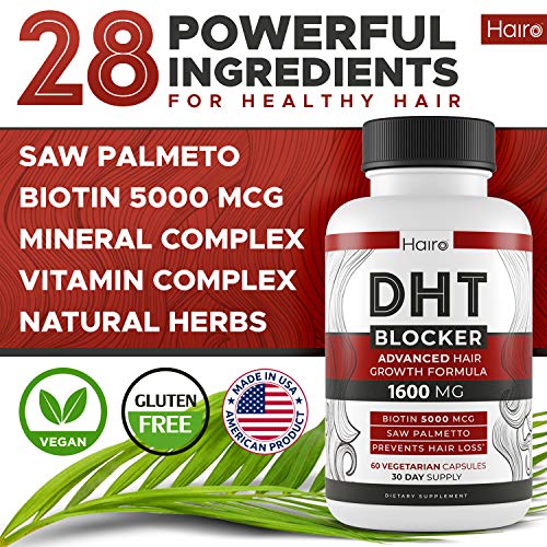DHT Blocker Hair Growth Supplement - High Potency Biotin & Saw Palmetto for H...