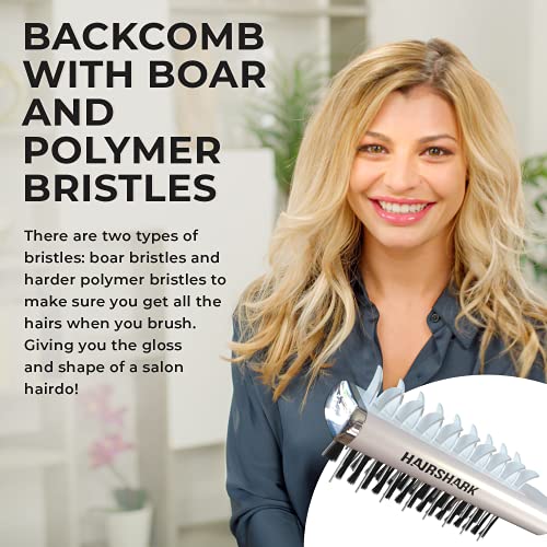 Hairshark 3-in-1 Instant Volume Hair Brush - Two-Sided Backcombing Brush - St...