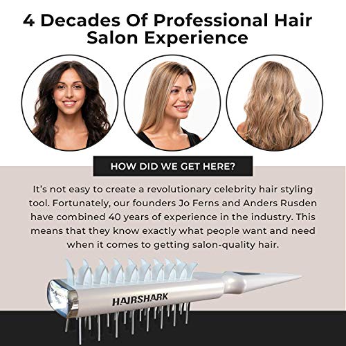 Hairshark 3-in-1 Instant Volume Hair Brush - Two-Sided Backcombing Brush - St...