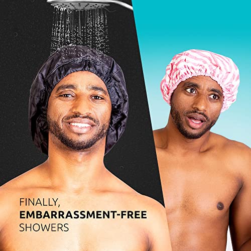 Men Shower Cap For dreadlocks, braids, curls, locs, curly Hair. Waterproof, R...