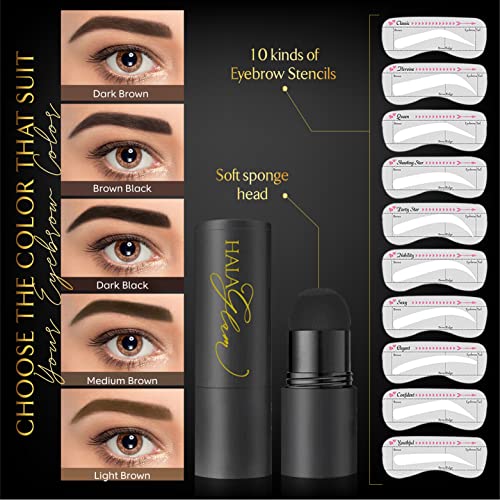 HalaGlam Eyebrow Stamp Stencil Kit Waterproof, Perfect Eyebrow Stamp Kit with...