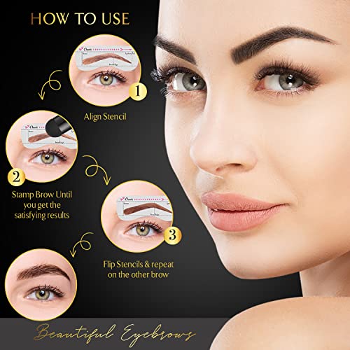 HalaGlam Eyebrow Stamp Stencil Kit Waterproof, Perfect Eyebrow Stamp Kit with...