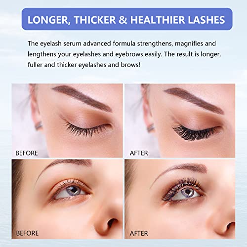 Eyelash Growth Serum and Eyebrow Enhancer, Boosts Natural Lash Growth for Thi...