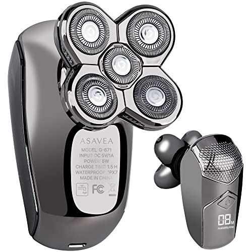 5-in-1 Electric Head Shaver for Bald Men - Waterproof, Rechargeable Electric ...