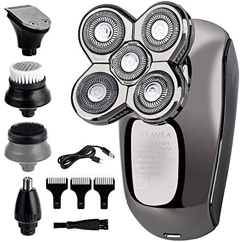 5-in-1 Electric Head Shaver for Bald Men - Waterproof, Rechargeable Electric ...