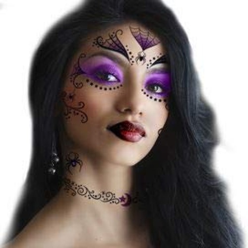 Halloween Realistic Temporary Costume Make Up Face Tattoo Kit Men or Women - ...