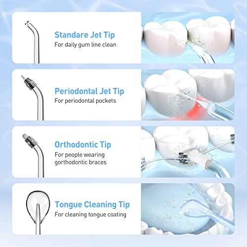 Cordless Portable Water Flosser, 6 Modes 5 Jet Tips Professional Dental Oral ...