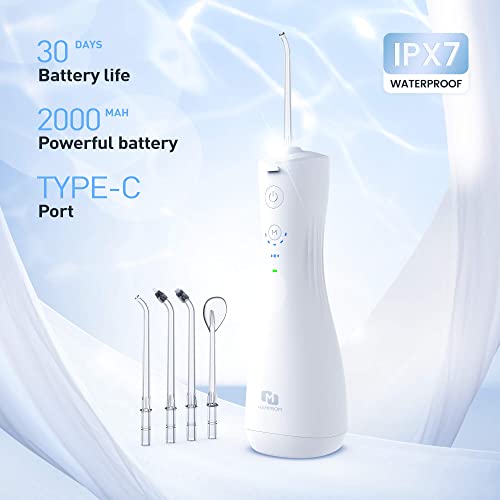 Cordless Portable Water Flosser, 6 Modes 5 Jet Tips Professional Dental Oral ...
