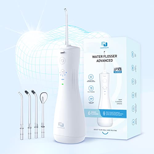 Cordless Portable Water Flosser, 6 Modes 5 Jet Tips Professional Dental Oral ...