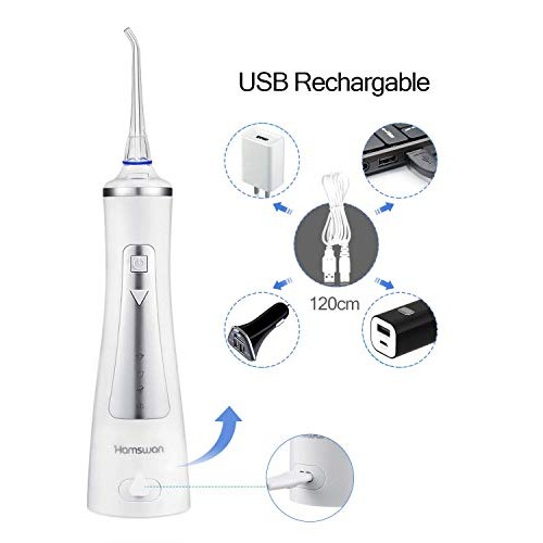 Professional Cordless Oral Irrigator IPX7 Waterproof 4 Modes 4 Jet Tips Deep ...