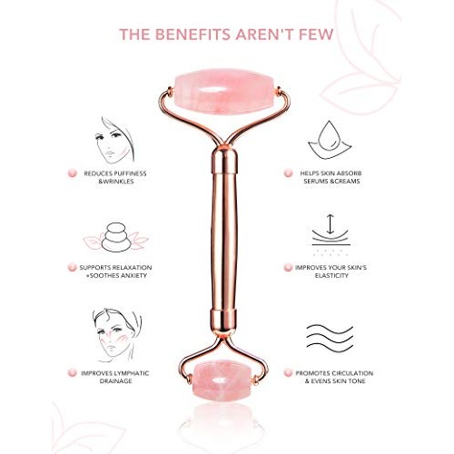 Gua Sha Jade Roller,Rose Quartz Face Roller Skin Care Tools,Beauty Facial Mas...