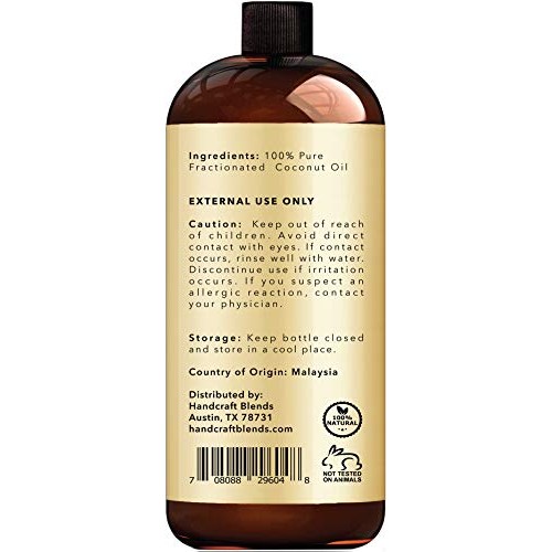 Handcraft Fractionated Coconut Oil - 100% Pure & Natural Premium Grade Coconu...