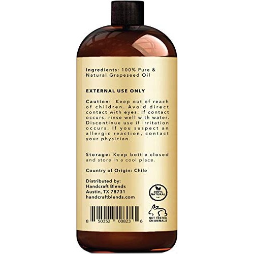 Handcraft Grapeseed Oil - 100% Pure and Natural - Premium Therapeutic Grade C...