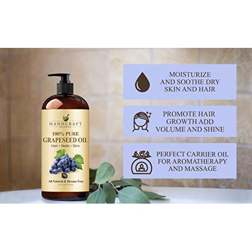 Handcraft Grapeseed Oil - 100% Pure and Natural - Premium Therapeutic Grade C...