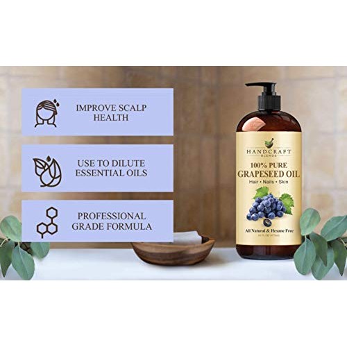 Handcraft Grapeseed Oil - 100% Pure and Natural - Premium Therapeutic Grade C...