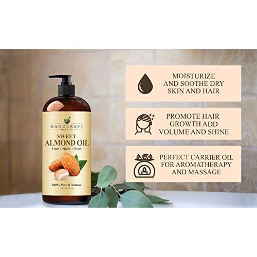 Handcraft Sweet Almond Oil - 100% Pure and Natural - Premium Therapeutic Grad...