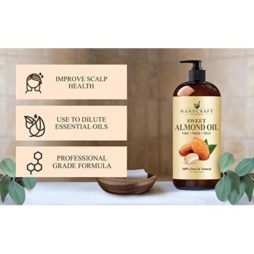 Handcraft Sweet Almond Oil - 100% Pure and Natural - Premium Therapeutic Grad...