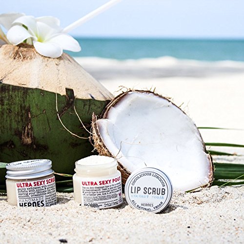 All Natural, Vegan Coconut Lip Scrub - Gentle Exfoliation, Lip Polish & Lip E...