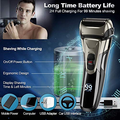 Electric Razor for Men Men's Foil Shaver Cordless Mens Electric Razors for Sh...