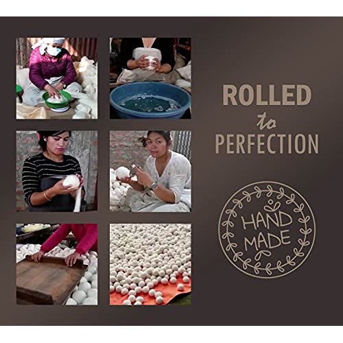 Wool Dryer Balls - Natural Fabric Softener, Reusable, Reduces Clothing Wrinkl...