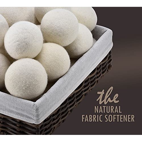 Wool Dryer Balls - Natural Fabric Softener, Reusable, Reduces Clothing Wrinkl...