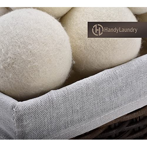 Wool Dryer Balls - Natural Fabric Softener, Reusable, Reduces Clothing Wrinkl...