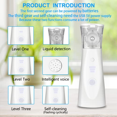 Protable Nebulizer. Steam Inhaler with Voice, Ultrasonic mesh Handheld Atomiz...