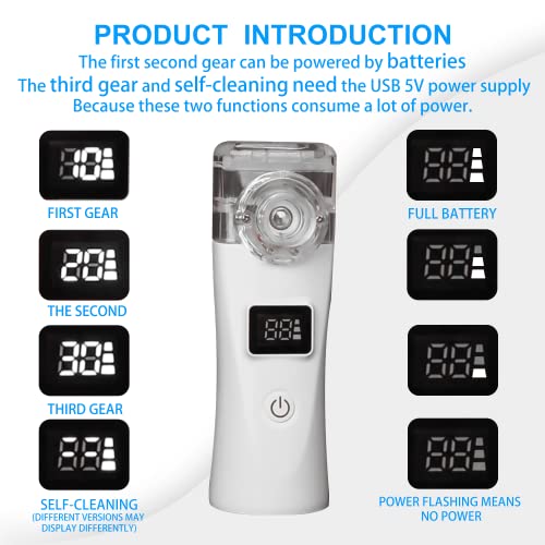 Ultrasonic Mesh Nebulizer. Protable Steam Inhaler with Display, Handheld Atom...