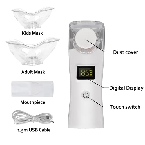 Ultrasonic Mesh Nebulizer. Protable Steam Inhaler with Display, Handheld Atom...