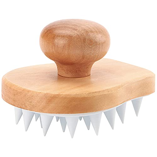 Scalp Massager Shampoo Brush, Wooden Wet and Dry Hair Scalp Care Brush, Showe...