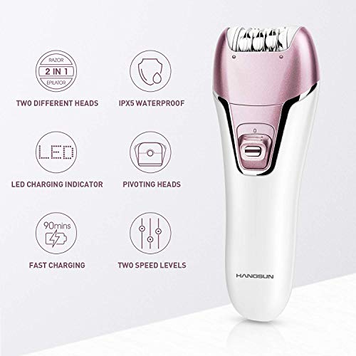Hangsun Epilators for Women 2 in 1 Cordless Epilator and Electric Lady Shaver...