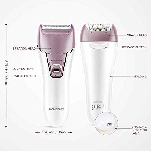 Hangsun Epilators for Women 2 in 1 Cordless Epilator and Electric Lady Shaver...