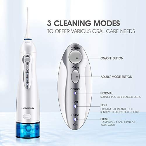 Hangsun Water Flosser Professional Cordless Rechargeable Dental Oral Irrigato...