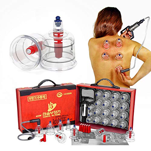 Hansol Professional Cupping Therapy Equipment Set with pumping handle 19 Cups...
