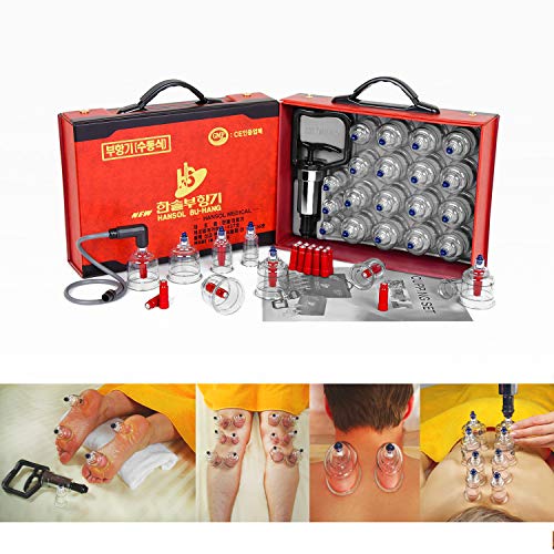 Hansol Professional Cupping Therapy Equipment Set with pumping handle 19 Cups...