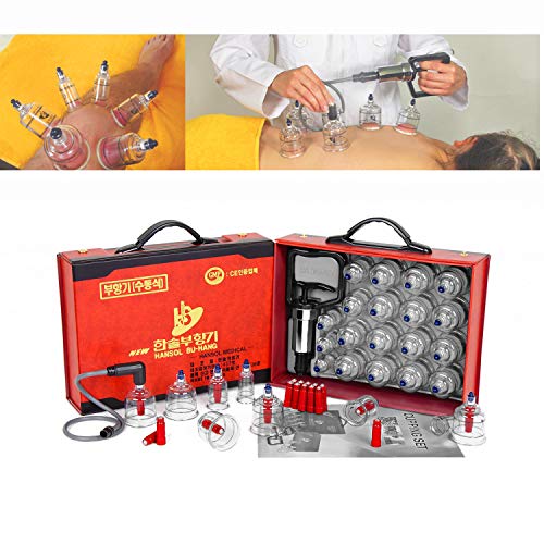 Hansol Professional Cupping Therapy Equipment Set with pumping handle 19 Cups...
