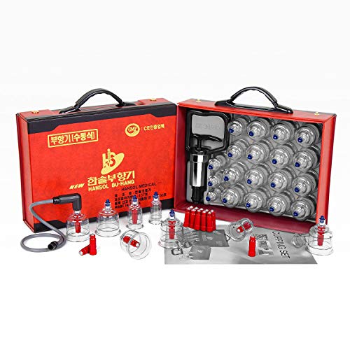 Hansol Professional Cupping Therapy Equipment Set with pumping handle 19 Cups...